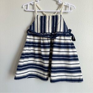 Ralph Lauren Kids Dress in Navy and Cream Stripes Size 9 Months